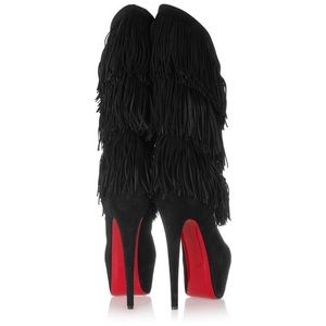 Christian Louboutin 20th anniversary edition
Black Highness Tina Fringe Boots